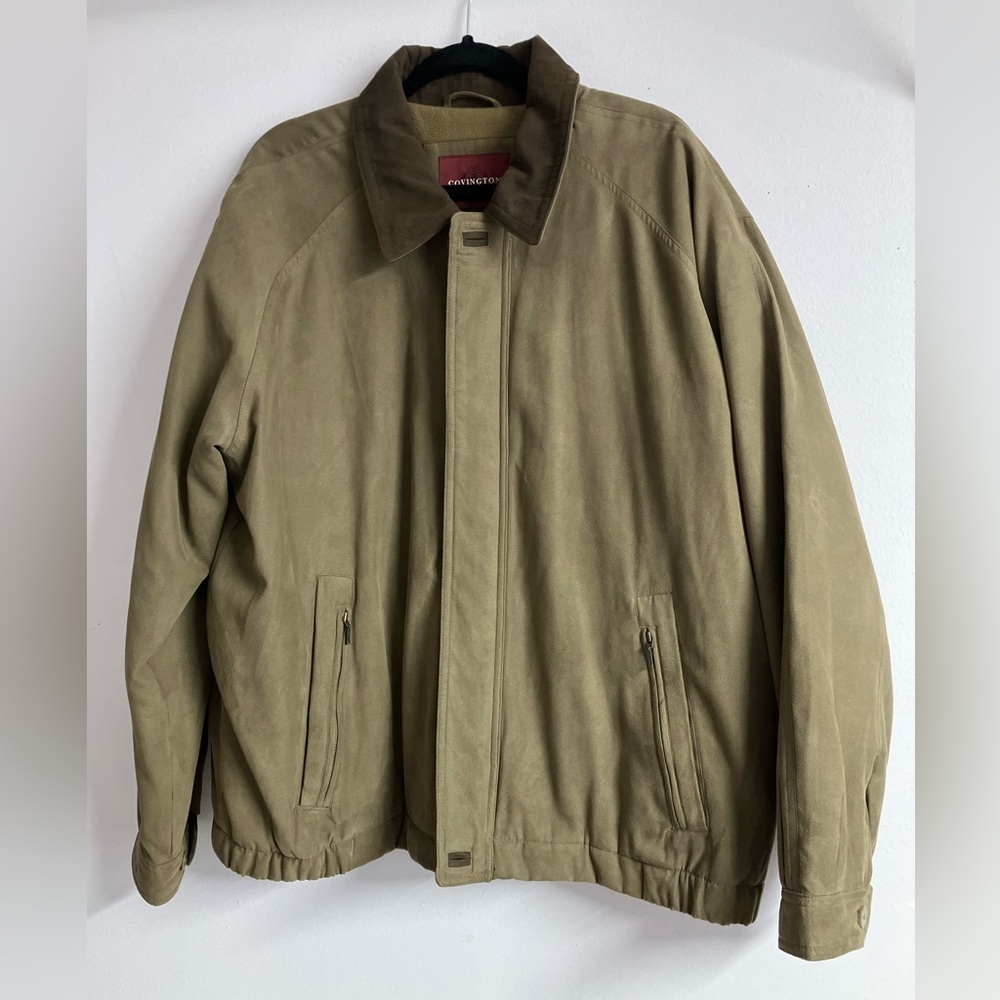 Covington Men’s Jacket, XL, Brown, Full Front Zipper, Lined, Casual, Mid Length